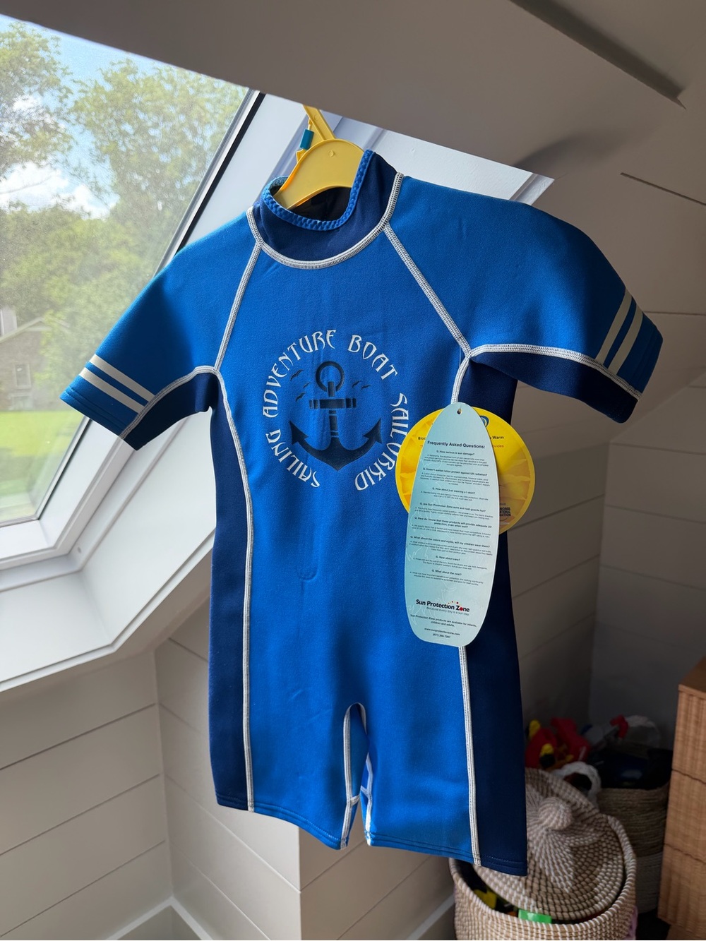 Thermoskinz  Blue and Navy Kids Swim One Piece